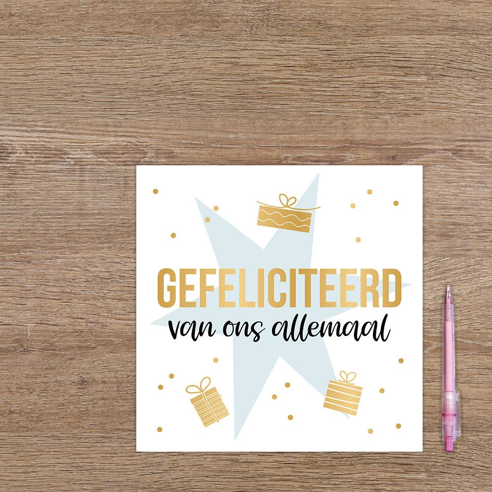 XL kaart - Gefeliciteerd van ons allemaal