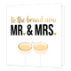XL - To the brand new mr and mrs - Formaat: Groot - Vorm: Vierkant - Huwelijkskaart - Op deze wenskaart staan twee cocktailglazen met daarboven de tekst: "To the brand new MR & MRS". - Snelwenskaart
