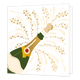 XL - Champagne fles - Formaat: Groot - Vorm: Vierkant - Blanco kaart - Op deze wenskaart staat een champagnefles met gouden sterren op de achtergrond. - Snelwenskaart