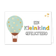 Een kleinkind gefeliciteerd - Formaat: Standaard - Vorm: Liggend - Geboortekaart - Op deze wenskaart staat een grote luchtballon in de kleur mintgroen met gouden stippen. Rechts daarvan staat de teskt: "Een kleinkind gefeliciteerd". - Snelwenskaart