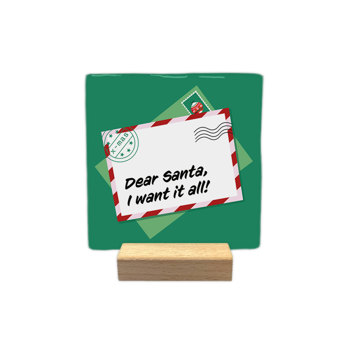 Dear santa - Decoratie tegel - Formaat: - - Snelwenskaart