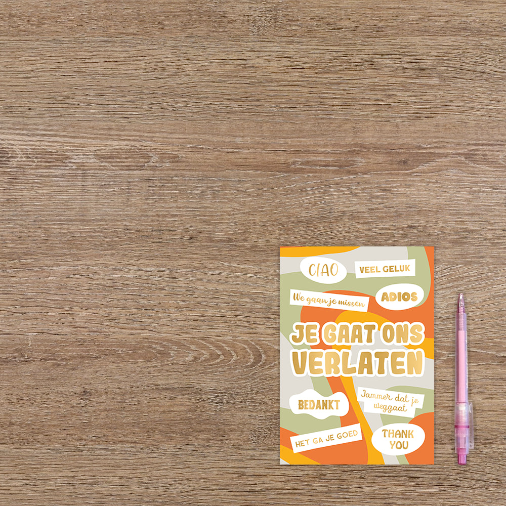 Je gaat ons verlaten