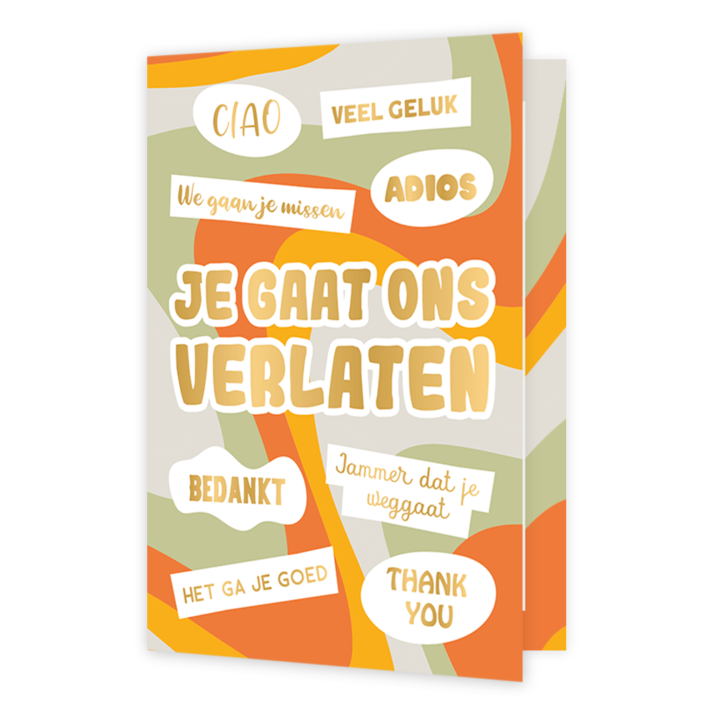 Je gaat ons verlaten