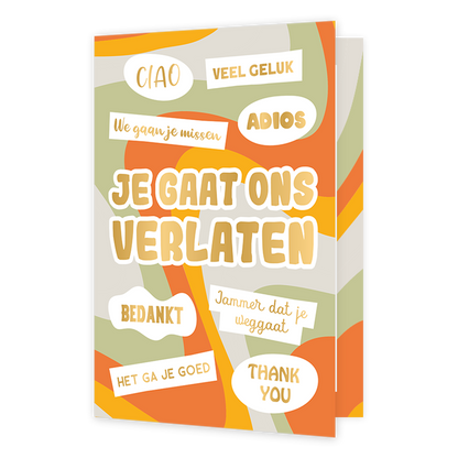 Je gaat ons verlaten