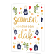 Samen onder een dak samenwonen - Formaat: Standaard - Vorm: Staand - Woningkaart - Op deze wenskaart staan huisjes, bloemen en planten met in het midden de tekst: "Samen onder één dak". - Snelwenskaart