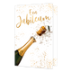 Een jubileum - Formaat: Standaard - Vorm: Staand - Jubileumkaart - Op deze wenskaart staat een champagnefles die ontpopt met daarboven de tekst: "Een jubileum". - Snelwenskaart