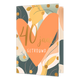 40 jaar getrouwd - Formaat: Standaard - Vorm: Staand - Huwelijkskaart - Op deze wenskaart staat een oranje hartje met op de achtergrond bladerne in de kleuren wit, geel, mintgroen en groen. In het midden staat de tekst: "40 jaar getrouwd". - Snelwenskaart