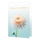 Met oprechte medeleven - Formaat: Standaard - Vorm: Staand - Condoleance kaart - Op deze wenskaart is een bloem in de kleur wit te zien met gouden lijnen, op een achtergrond dat van de kleur mintgroen naar wit verloopt. Boven de bloem staat de tekst: "met oprechte medeleven". - Snelwenskaart