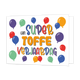 Een super toffe verjaardag - Formaat: Standaard - Vorm: Liggend - Verjaardagskaart - Op deze wenskaart staan ballonnen in de kleuren paars, groen, rood en oranje. In het midden staat de tekst: "Een super toffe verjaardag". - Snelwenskaart