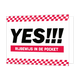 Yes! Rijbewijs in de pocket - Formaat: Standaard - Vorm: Liggend - Geslaagd kaart - Op deze wenskaart staat de tekst: "Yes!!! Rijbewijs in de pocket". - Snelwenskaart