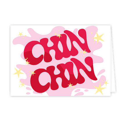 Chin chin - Formaat: Normaal - Vorm: Liggend - Proost kaart - Op deze wenskaart staat de tekst: "Chin chin". - Snelwenskaart