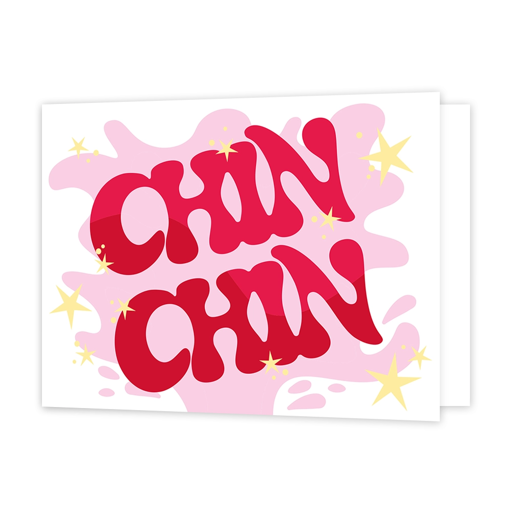 Chin chin - Formaat: Standaard - Vorm: Liggend - Proost kaart - Op deze wenskaart staat de tekst: "Chin chin". - Snelwenskaart
