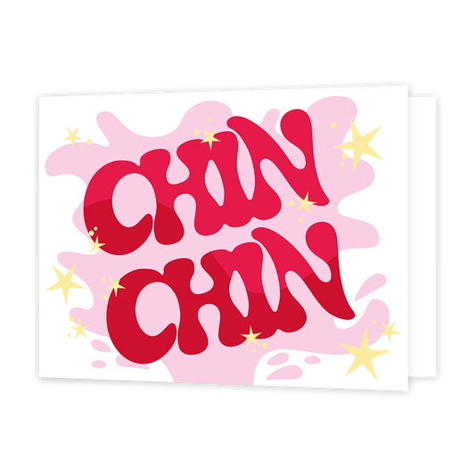 Chin chin - Formaat: Standaard - Vorm: Liggend - Proost kaart - Op deze wenskaart staat de tekst: "Chin chin". - Snelwenskaart