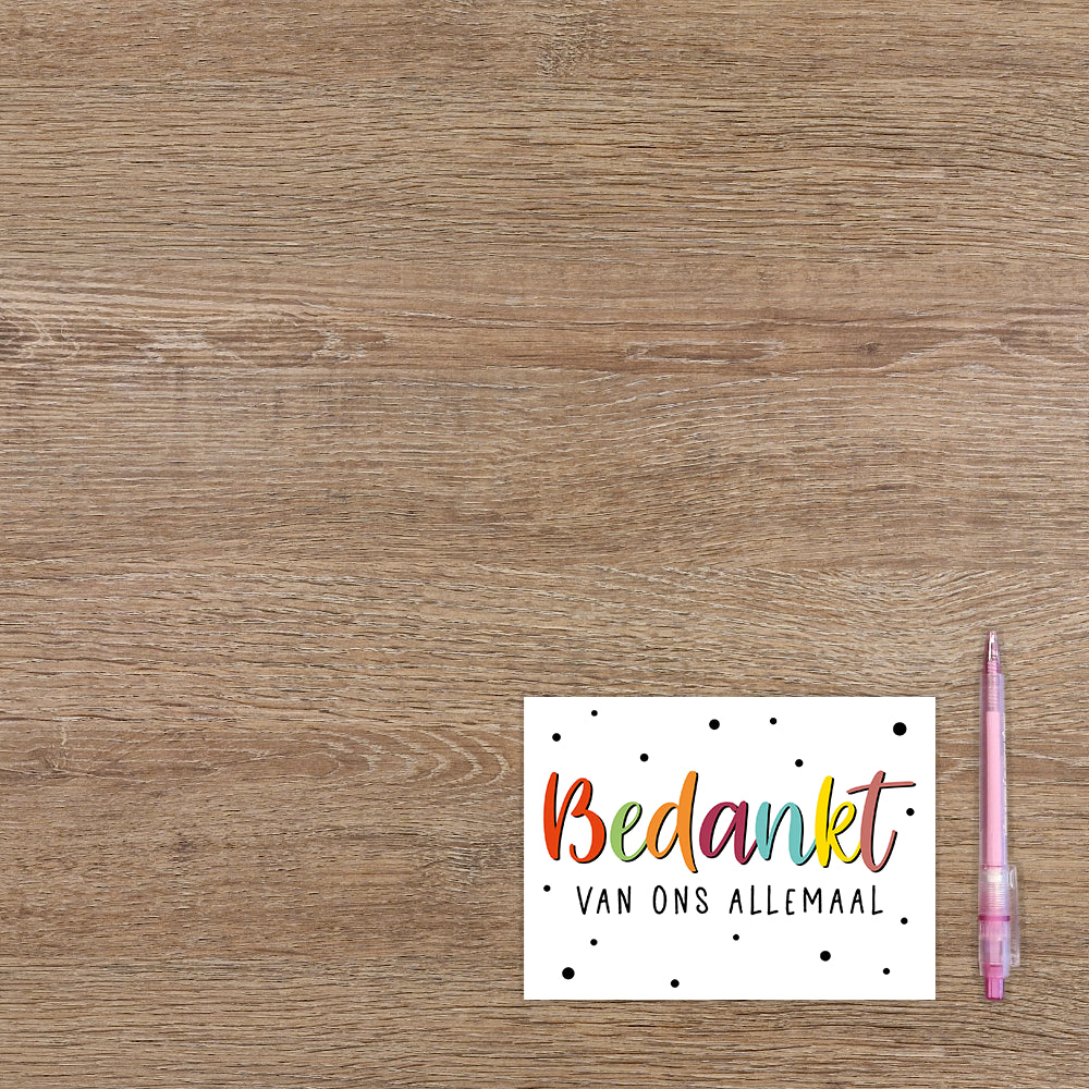 Bedankt van ons allemaal