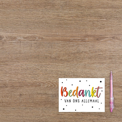 Bedankt van ons allemaal