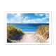 Strand - Formaat: Klein - Vorm: Liggend - Blanco kaart - Op deze wenskaart staan duinen die uitkijken op het strand en de zee. - Snelwenskaart