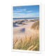 Strand - Formaat: Klein - Vorm: Staand - Blanco kaart - Op deze wenskaart staan duinen die uitkijken op het strand en de zee. - Snelwenskaart