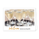 Jubileum - Formaat: Klein - Vorm: Liggend - Jubileumkaart - Op deze wenskaart staat een dienblad met champagneglazen. Onder de illustratie staat de tekst: "Jubileum gefeliciteerd". - Snelwenskaart