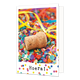 Hoera! - Formaat: Klein - Vorm: Staand - Felicitatiekaart - Op deze wenskaart staat een kurk die op confetti ligt met daaronder de tekst: "Hoera!". - Snelwenskaart