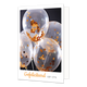 Gefeliciteerd van ons - Formaat: Klein - Vorm: Staand - Felicitatiekaart - Op deze wenskaart staan doorzichtige ballonnen met daarin gouden confetti. Onder de illustratie staat de tekst: "Gefeliciteerd van ons". - Snelwenskaart