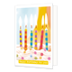 Happy birthday to you - Formaat: Klein - Vorm: Staand - Verjaardagskaart - Op deze wenskaart staan kaarsjes op een taart met daaronder de tekst: "Happy birthday to you". - Snelwenskaart
