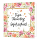 Fijne trouwdag - Formaat: Normaal - Vorm: Vierkant - Huwelijkskaart - Op deze wenskaart staan bloemen in de kleuren geel, roanje en roze. In het midden zit een wit blok met de tekst: "Fijne trouwdag gefeliciteerd". - Snelwenskaart