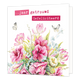 x jaar getrouwd - Formaat: Standaard - Vorm: Vierkant - Huwelijkskaart - Op deze wenskaart staan bloemen in de kleuren roze, geel en blauw. Boven aan staat de tekst: "... jaar getrouwd gefeliciteerd". - Snelwenskaart