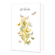 Get well wishes - Formaat: Standaard - Vorm: Staand - Beterschapskaart - Op deze wenskaart staan vlinders die rondom een gele bloem vliegen. Boven de illustratie staat de tekst: "Get well wishes". - Snelwenskaart