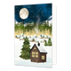 Huisjes in het bos - Formaat: Standaard - Vorm: Staand - Kerstkaart - Op deze kerstkaart staan huisjes die in het bos staan, omringt door sneeuw. - Snelwenskaart