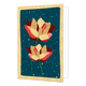 Rozen - Formaat: Standaard - Vorm: Staand - Kerstkaart - Op deze kerstkaart staan twee rozen in de kleuren rood, roze en goud. - Snelwenskaart