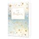 Happy christmas - Formaat: Standaard - Vorm: Staand - Kerstkaart - Op deze artistieke kerstkaart staan sneeuwvlokjes op een ontwerp in de kleuren blauw, geel, goud en wit. In het midden staat de tekst: "Happy christmas". - Snelwenskaart