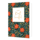 Dikke kerstknuffel - Formaat: Standaard - Vorm: Staand - Kerstkaart - Op deze kerstkaart staan oranje bloemen met gouden knopjes en groene blaadjes. In het midden staat de tekst: "Dikke kerst knuffel". - Snelwenskaart