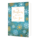 Merry christmas and a happy new year - Formaat: Standaard - Vorm: Staand - Kerstkaart - Op deze kerstkaart staan sneeuwvlokjes in de kleuren wit en goud met in het midden de tekst: "Merry christmas and a happy new year". - Snelwenskaart