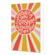 Sending you sunshine when the skies are grey - Formaat: Standaard - Vorm: Staand - Denken aan kaart - Op deze wenskaart staan lijnen in de kleuren roze, wit, groen en oranje met in het midden een rode cirkel met de tekst: "Sending you sunshine when the skies are grey". - Snelwenskaart
