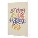Sending you the biggest hug - Formaat: Standaard - Vorm: Staand - Denken aan kaart - Op deze wenskaart staat de tekst: "Sending you the biggest hug". - Snelwenskaart