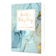 Beautiful baby boy welcome to this world - Formaat: Standaard - Vorm: Staand - Geboortekaart - Op deze artistieke wenskaart is een ontwerp te zien met de kleuren blauw, lichtblauw, grijs en goud. In het midden zit een wit blok met de gouden tekst "Beautiful baby boy, Welcome tot this world". - Snelwenskaart