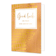 Good Luck on your new adventure - Formaat: Standaard - Vorm: Staand - Afscheidskaart - Op deze wenskaart staat een grafische achtergrond met een goudkleurig dierenprintpatroon (slangen- of krokodillenmotief) tegen een warme, koperkleurige ondergrond. In het bovenste gedeelte bevindt zich een wit rechthoekig kader met een fijne gouden rand waarin de tekst "Good luck ON YOUR NEW ADVENTURE" staat geschreven. De woorden "Good luck" zijn uitgevoerd in een elegant, goudkleurig sierlettertype, terwijl de rest van