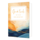 Good Luck on your new adventure - Formaat: Standaard - Vorm: Staand - Afscheidskaart - Op deze wenskaart staat een abstracte achtergrond van vloeiende waterverfpatronen in de kleuren oranje, beige en verschillende tinten blauw. Het ontwerp is verrijkt met fijne, goudkleurige lijnen en spikkels die een luxueus effect geven. In het midden bevindt zich een wit rechthoekig kader met een gouden rand waarin de tekst "Good luck ON YOUR NEW ADVENTURE" staat. Het woord "Good luck" is uitgevoerd in een goudkleurig s