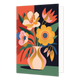 Gold Rush bloemenvaas - Formaat: Normaal - Vorm: Staand - Blanco kaart - Op deze wenskaart is een bloemenvaas te zien met de kleuren goud, roze, wit, groen, zwart en rood. - Snelwenskaart