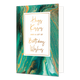 Hug kisses and a lot of birthday wishes - Formaat: Standaard - Vorm: Staand - Verjaardagskaart - Op deze artistieke wenskaart staat een ontwerp met de kleuren groen, wit en goud. In het midden staan een wit vlak met de tekst: "Hugs kisses and a lot of birthday wishes". - Snelwenskaart