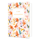 Fijne verjaardag - Formaat: Standaard - Vorm: Staand - Verjaardagskaart - Op deze wenskaart zijn bloemen te zien in de kleuren roze, lila, oranje en goud met mint en turquoise kleurige stengels. In het midden zit een wit blok met de gouden tekst: " - Snelwenskaart