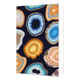 Kristalrijk - Formaat: Standaard - Vorm: Staand - Blanco kaart - Op deze artistieke wenskaart zijn vormen zichtbaar die lijken op de doorsnede van kristal, in de kleuren goud, blauw, rode, oranje en beige. - Snelwenskaart