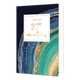 Another year of adventures - Formaat: Normaal - Vorm: Staand - Verjaardagskaart - Op deze wenskaart is een ontwerp te zien met de kleuren blauw, groen en goud. In het midden zit een wit blok met de gouden tekst: "Another year of adventures". - Snelwenskaart