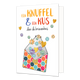 Een knuffel & een kus - Formaat: Standaard - Vorm: Staand - Vriendschapskaart - Op deze wenskaart staat een envelop waar bloemen en hartjes uit komen. Daarboven staat de tekst: "Een knuffel & een kus door de brievenbus". - Snelwenskaart