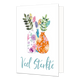 Veel Sterkte - Formaat: Standaard - Vorm: Staand - Sterkte kaart - Op deze wenskaart staan drie vasen met bloemen en daaronder de tekst: "Veel sterkte". - Snelwenskaart