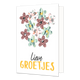 Lieve groetjes - Formaat: Standaard - Vorm: Staand - Denken aan kaart - Op deze wenskaart staan bloemen in diverse kleuren met daaronder de tekst: "Lieve groetjes". - Snelwenskaart