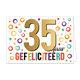 35 jaar gefeliciteerd - Formaat: Standaard - Vorm: Liggend - Felicitatiekaart - Op deze wenskaart staat de tekst: "35 jaar gefeliciteerd". - Snelwenskaart