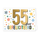 55 jaar gefeliciteerd - Formaat: Standaard - Vorm: Liggend - Felicitatiekaart - Op deze wenskaart staat de tekst: "55 jaar gefeliciteerd". - Snelwenskaart
