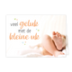 Veel geluk met de kleine uk - Formaat: Klein - Vorm: Liggend - Geboortekaart - Op deze wenskaart staan babyvoetjes met de tekst: "Veel geluk met de kleine uk". - Snelwenskaart