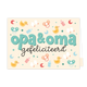 Opa en oma gefeliciteerd - Formaat: Klein - Vorm: Liggend - Geboortekaart - Op deze wenskaart staan badeentjes, speentjes, babyflesjes, sterren en halve manen, met in het midden de tekst: "Opa & oma gefeliciteerd". - Snelwenskaart